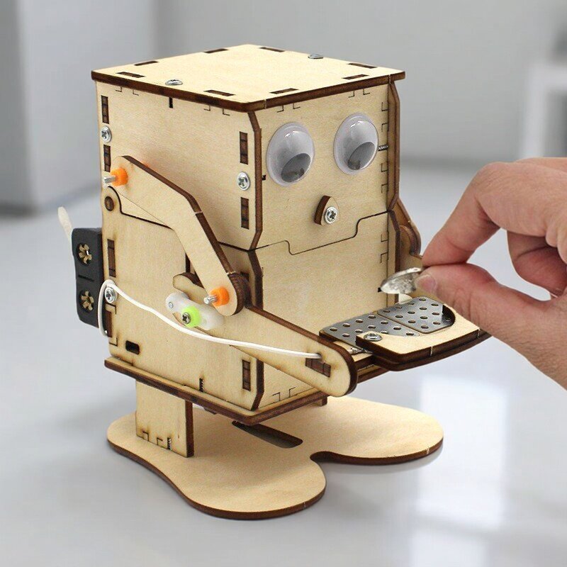 Wooden Assemble DIY Robot Eati - Science Project Kit 评论和价格