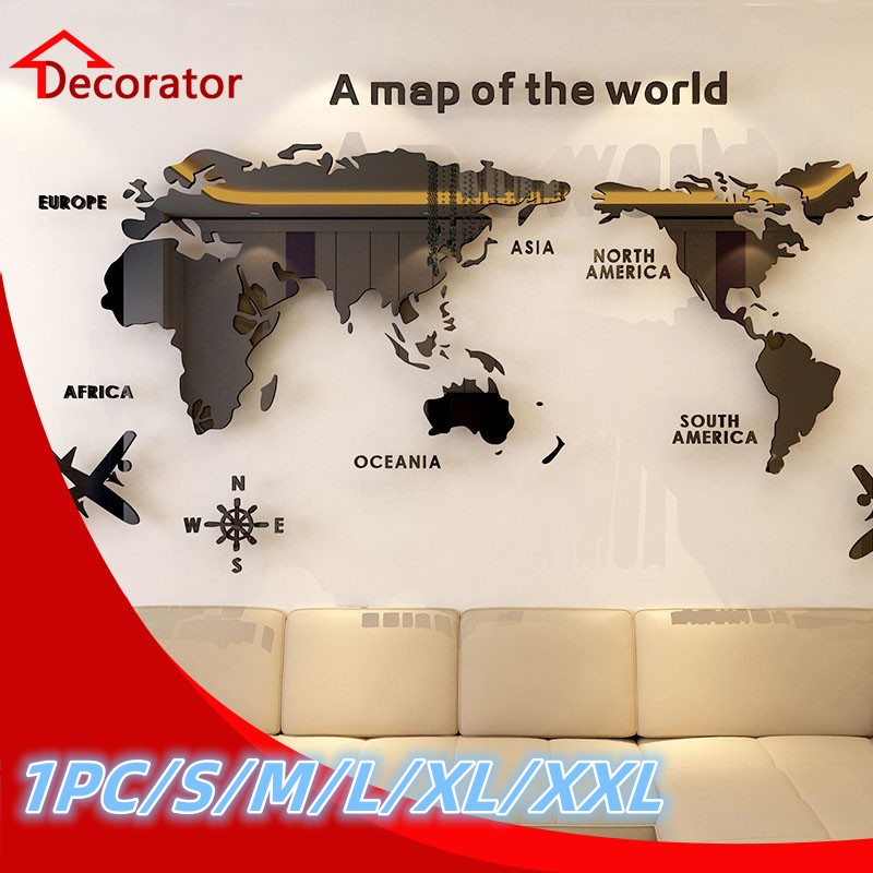 Nordic World Map Acrylic 3D Wa - Star Map Poster 评论和价格
